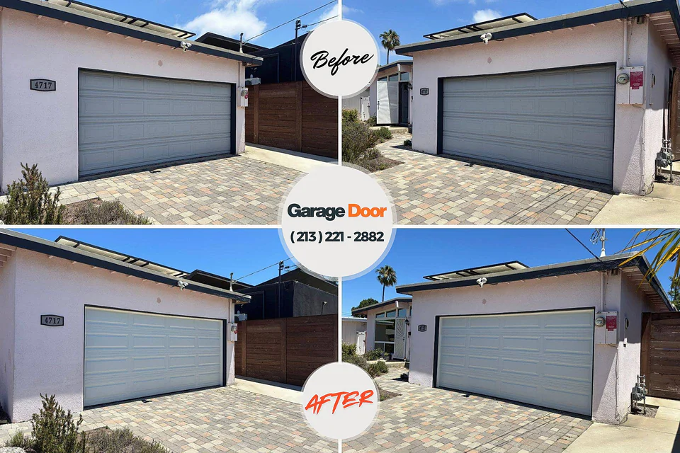 Before and after: garage door repair Stevensville, MD
